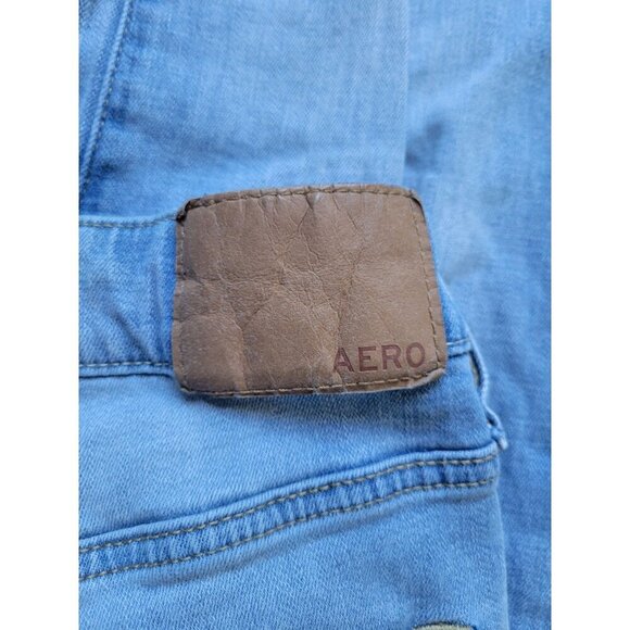 Aeropostale Slim Straight Mens Jeans Distressed Size 33/32 Casual Light Wash - Picture 8 of 9